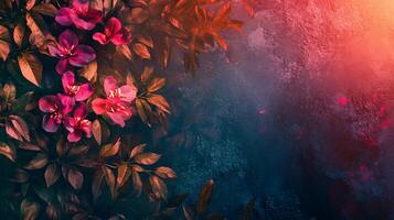 A painting of a flowery background with pink flowers photo