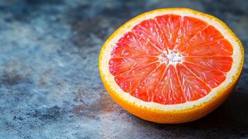 A slice of orange with a white spot in the middle photo