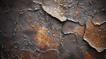 The image is of a rock with cracks and holes in it photo