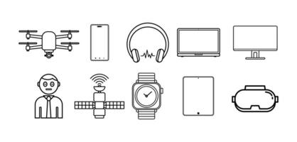 Simplified Tech Icons for User Interfaces vector