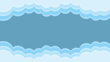 Minimalist Sky Cloud Background in Gradient Blue vector