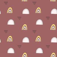 Seamless pattern with simple rainbows. Monochrome abstract backgrounds vector