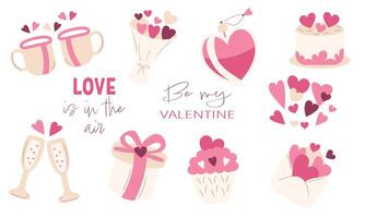 Set of elements for Valentines day vector
