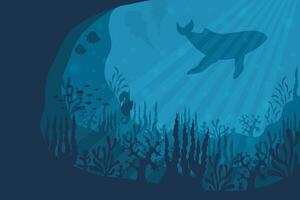 ocean depth with fauna vector