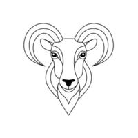 Ram line art icon on white background. vector