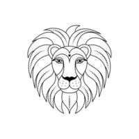 Leo zodiac sign in linear style on white background. vector