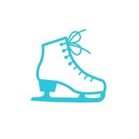 Winter ice skate icon. Isolated on white background. Blue icon set. vector