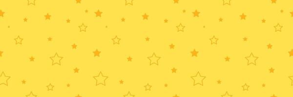 Stars web banner seamless pattern, endless texture background vector