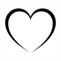 Simple Black Heart Shape on White Background vector