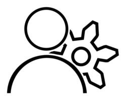 A person with gears or user settings vector