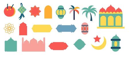 set of islamic colorful icon element good for clipart and sticker vector