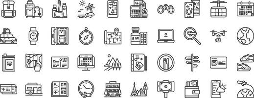 Travel Icons line Set. vector