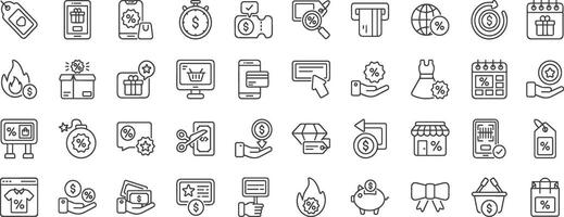 Black Friday Icons line Set. vector