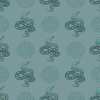 Gradient blue snake seamless pattern. Geometric symbol of Chinese New Year 2025. Background for greeting, banner, textile, wrapping paper vector