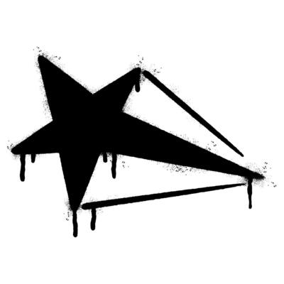 Spray Painted Graffiti star icon isolated on white background.