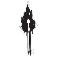 Spray Painted Graffiti Burning match isolated on white background. vector