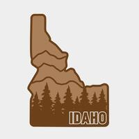 Rustic Idaho Design with Nature and Inspired State Outline Art vector