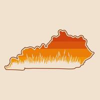 Kentucky State Symbol with Sunset Scenery Perfect for Print, Apparel, etc vector