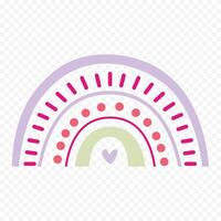 Hand drawn rainbow element. Boho rainbow hand drawn illustration vector