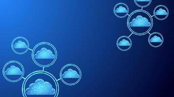 Digital Cloud computing technology, online network connection symbol suitable for presentation background about online storage, futuristic technology, data security, servers and cloud services. vector