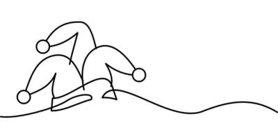 continuous line drawing of clown hat symbol. abstract line art illustration vector