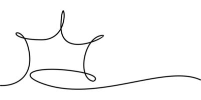continuous line drawing of crown symbol. abstract line art illustration vector