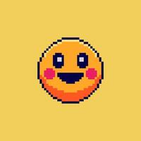Pixel art Smiley Face game asset design vector