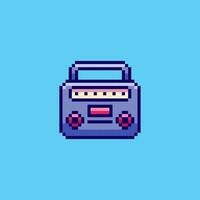 Pixel art electronic radio game asset design vector