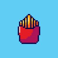 Pixel art French fries game asset design vector