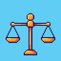 Pixel art Balance Scale game asset design vector