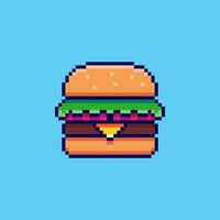 Pixel art Burger game asset design vector