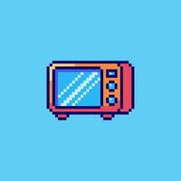 Pixel art microwave game asset design vector