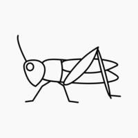 Design Illustration of grasshopper icon with line style. Suitable for anything related to animals vector