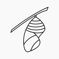 Design Illustration graphic of cocoon icon with line style. Suitable for anything related to animals vector