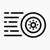 Design Illustration graphic of wheel icon with line style. Suitable for UI, mobile design, web design, etc. vector