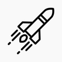 Design Illustration graphic of rocket icon with line style. Suitable for UI, mobile design, web design, etc. vector