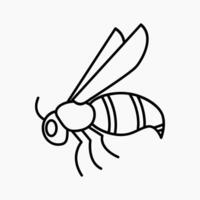 Design Illustration of bee icon with line style. Suitable for anything related to animals vector