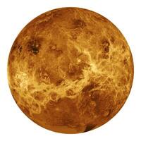 Venus planet close up isolated on white, satellite image of Venus. Elements of this image furnished by NASA. photo