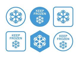 Keep Frozen Sign for Package. Labels for frozen product isolated on white background. vector