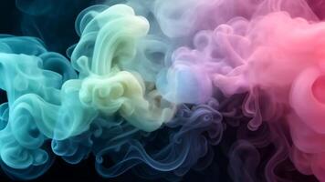 Abstract swirling pastel-colored ink in water, creating a mesmerizing smoky effect. video