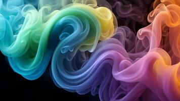 Abstract Swirling Rainbow Smoke, Fluid Color Dynamics video