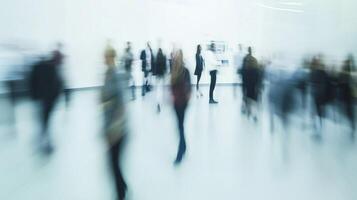 Blurred Image of People Attending a Conference photo
