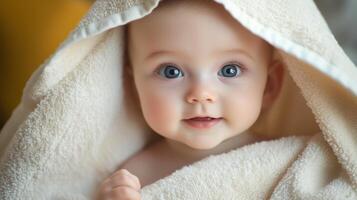 baby in towel photo