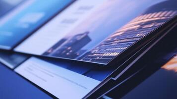 Saddle-stitched brochures created by the printing service photo