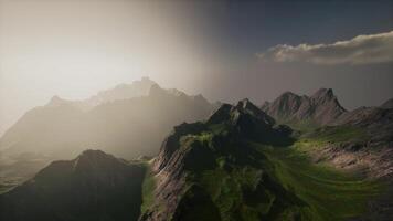 A breathtaking computer-generated mountain range video