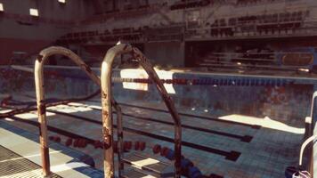 An abandoned swimming pool devoid of any signs of life video