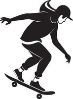 Dynamic Silhouette of a Skateboarder vector