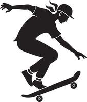 Artistic Skateboarding Silhouette in Action vector
