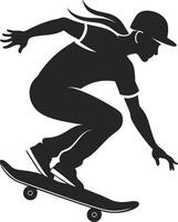 Dynamic Skating Silhouette vector