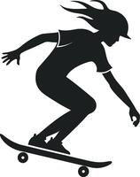 Artistic Silhouette of a Skateboarder in Action vector